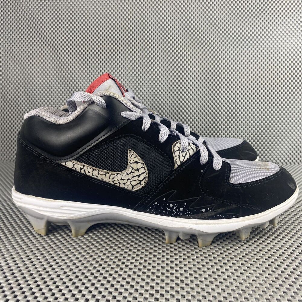 Jordan Stadium 90 Football Cleat Mens Size 11 Black Gray Logo Athletic Shoes